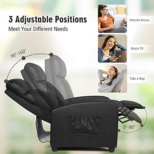 POWERSTONE Recliner Chair PU Leather Recliner with Massage Function
