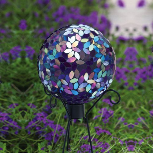 Evergreen Garden Gazing Ball in Purple Iridescent Design Everyday Decor