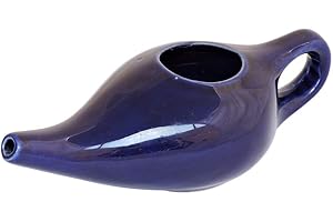 ANCIENT IMPEX Ceramic Neti Pot for Nasal Cleansing with 5 Sachets of Neti Salt | Compact and Travel-Friendly Design | Natural Remedy for Infection, Sinus and Congestion (Violet)