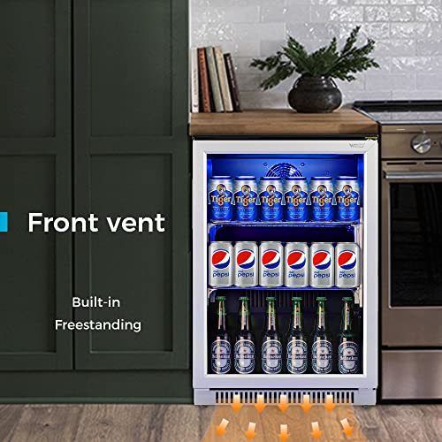 Weili Beverage Refrigerator Cooler Built in and Freestanding, 20 Inches