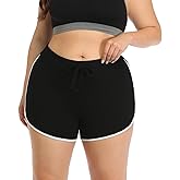 HDE Plus Size Dolphin Shorts for Women Running Workout Short Athletic Bottoms