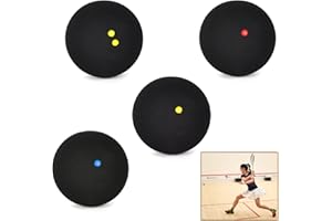Liyquint 4 PCS Squash Balls Set Including Double Yellow Dot, Single Yellow Dot, Red Dot and Blue Dot High Bounce Light Squash