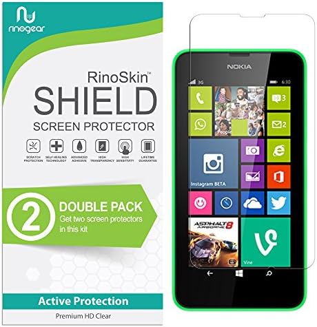 (2-Pack) Screen Protector for Nokia Lumia 630/635 Screen Protector Case Friendly Accessories Flexible Full Coverage Clear TPU Film