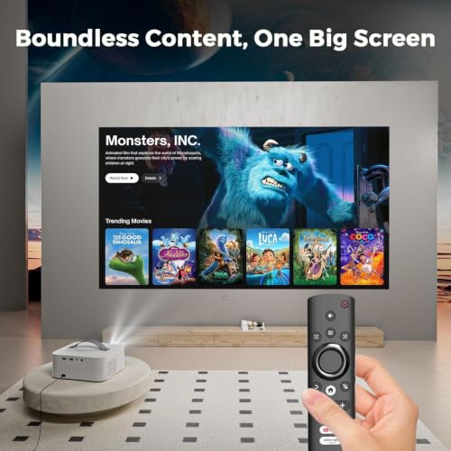 Outdoor-Projector-4K: [Official-Apps/2000 Brightness/40W Dolby Audio] Portable-Projector with WiFi and Bluetooth,Auto Focus,HDR10+,Lisowod Smart Projecteur for Movie Home Theater