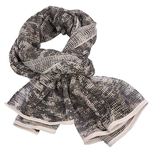 Tongcamo Sniper Veil Netting Camo Scarf Men Camo Gun Wrap for Hunting Shooting Wargame Outdoor Activities