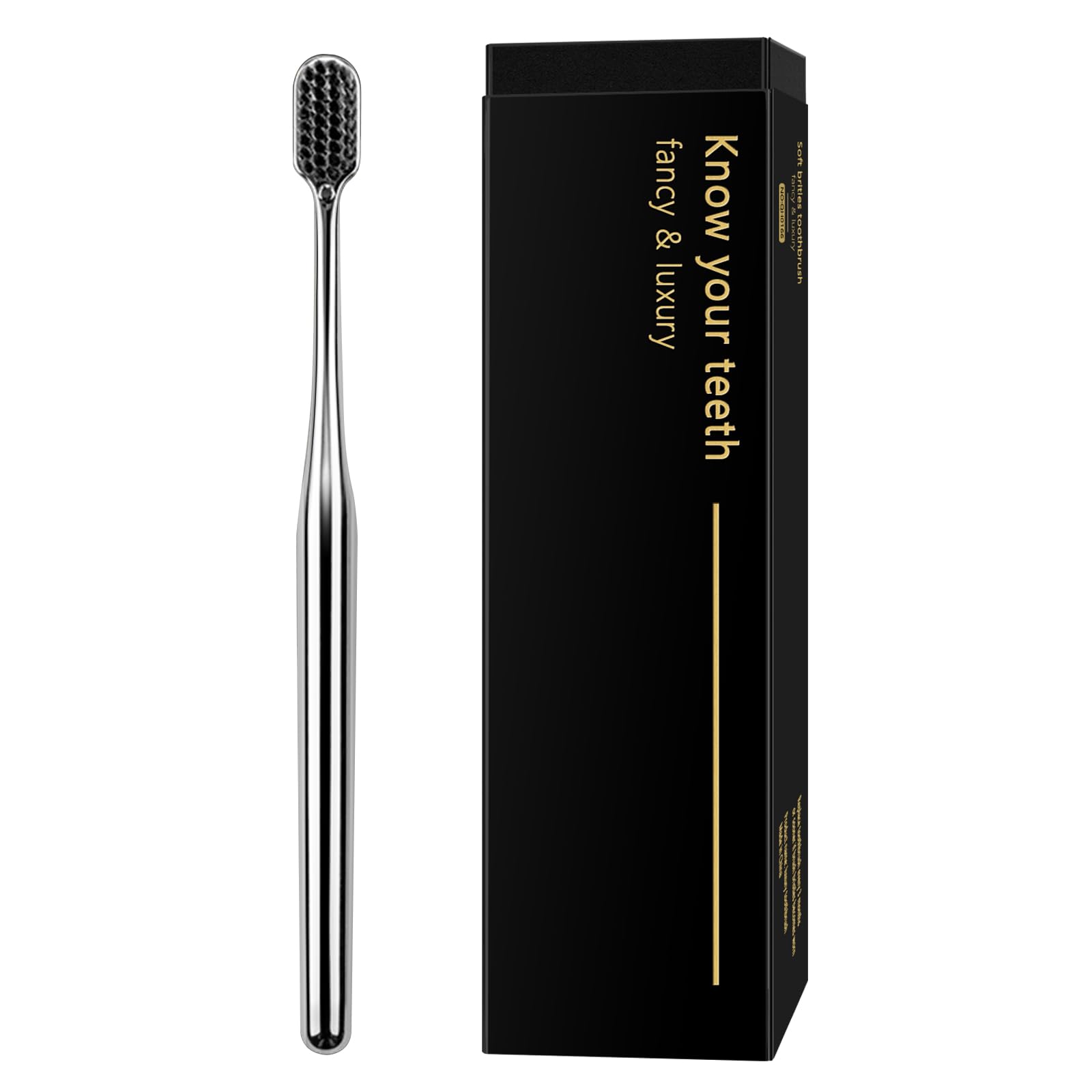 Photo 1 of Z-VAPRESS Luxury Silver Manual Toothbrush Soft Bristles Better Gift Elegant Electroplated Design Perfect for Home, Hospitality or Travel Toothbrushes for Sensitive Teeth …