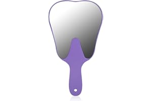 Tooth Shaped Dental Mirrors, Cute Portable Hand Mirror with Handle Makeup Mirror for Dental Office Decorations Oral Clinic Sa