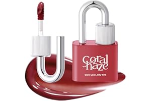 CORALHAZE CORLAHAZE Glow Lock Jelly Tint 110 Chilling 4g, Hydrating Jelly Glow Lip Stain, High-Shine, Long-Lasting Color Moisturizing Lip Enhancer with Rosehip Oil, Collectible Lock-Shaped Design, Korean Makeup
