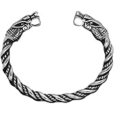 Sisadodo Dragon Wolf Head Bracelet for Men Boys Christmas Gift Fenrir Cuff Pagan Bracelet Celtic Viking Arm Rings Birthday Gifts for Son Brother