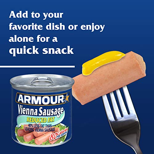 Armour Star Reduced Fat Vienna Sausage, Canned Sausage, 4.6 OZ (Pack of