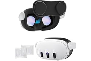 CloudValley Lens Protector for Meta Quest 3 Accessories, with Anti-Dusk Mask, [2+1] HD Clear Camera Tempered Film Protective Glass for VR 2023