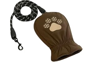 Dog Leash with Built-in Thermal Mitten, 47 Inch Short Dogs Leash for Winter, Waterproof & Fleece Lined Hand Warmer for Cold W