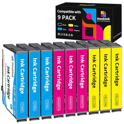 Hookink 603XL Compatible Ink Cartridges for Epson 603 XL Colours for Expression Home XP-2100 XP-2105 XP-2150 XP-2155 XP-3100 XP-3150 XP-4150 Workforce WF-2810 WF-2830 WF-2850 (3 Cyan, 3 Magenta, 3 3Yellow)