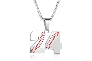 ZRAY TLIWWF Inspiration Baseball Jersey Number Necklace Stainless Steel Charms Number Pendant for Boys Men