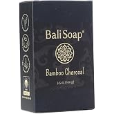 Bali Soap Bamboo Charcoal Natural Soap Bar 3 Pack, 3.5 Oz | for Men &amp; Women, Vegan, Handmade, Handcrafted, Cold Process, Botanical