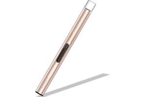 REIDEA Lighter Electric for Candle S4 Pro USB Rechargeable Safety Lock with LED Battery Indicator Flameless Windproof Arc Plasma Lighter for Candle, Fireworks (Champagne Gold)