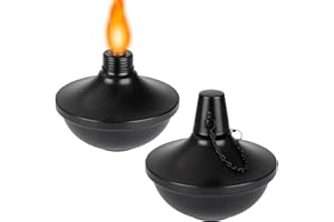 LUNLUARAI Outdoor Torch Canisters 22 oz, Metal Table Top Torch Canister, Citronella Torch Refill Canister with Wicks and Covers, Patio Metal Torch for Luau Party, DIY Garden Decor (2 Packs)