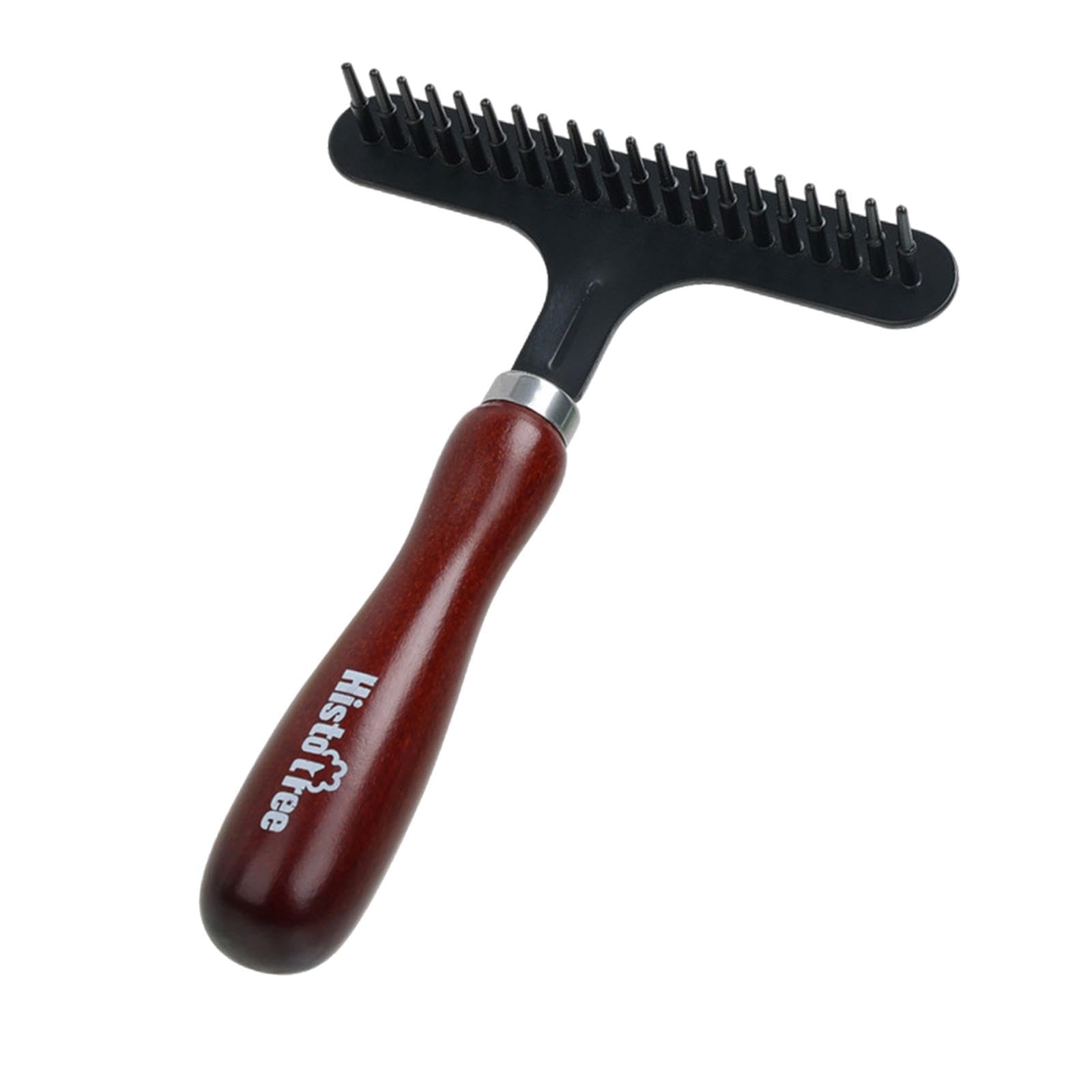 Sharplace Wood Carpet Rake Carpet Groomer Rake Rug Grooming Sweeper Hair Remover Shag, Wide Head Carpet Groomer Fluff Restorer, Handheld Restoration Brush for Hallways Home