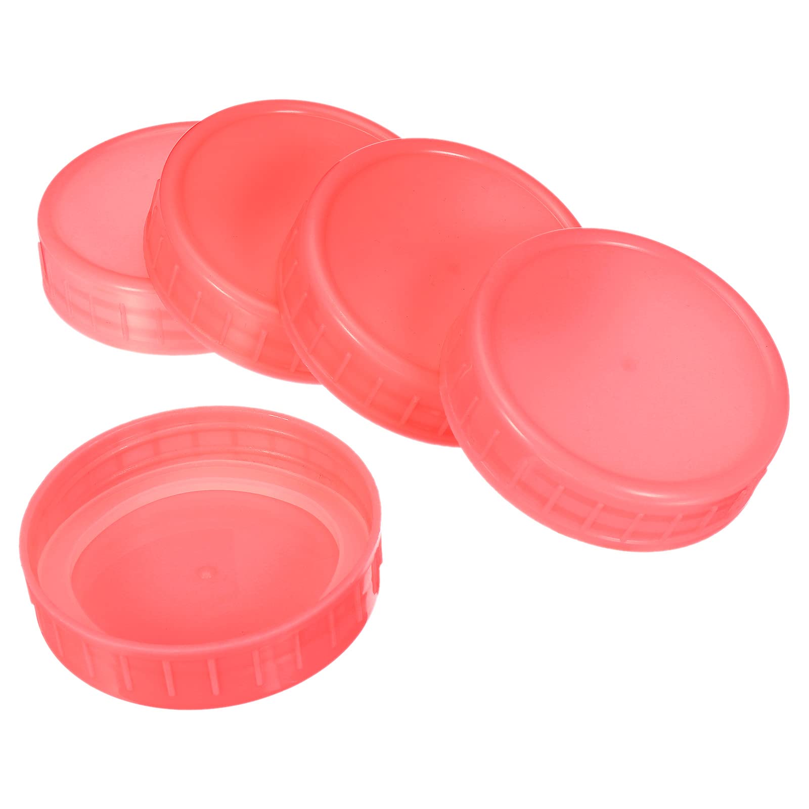 PATIKIL 70mm / 2-3/4" Regular Mouth Plastic Mason Jar Lids, 1Set/10 Pack Canning Jars Caps with Silicone Sealing Ring for Kitchen Storage, Pink