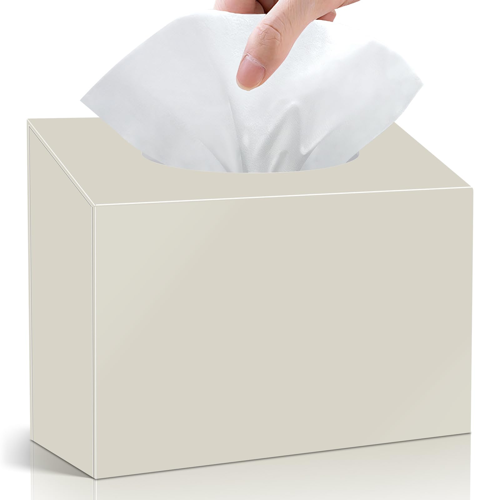 Photo 1 of Acrylic Hand Towel Box Cover Compatible with Kleenex Disposable Hand Towels Wall-Mounted Paper Towel Dispenser Suitable for Tabletop, Bathroom, Car, and Office Use (Beige)