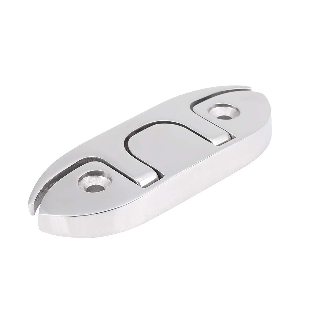 Aeloa Boat Cleat Fasteners Marine Boat Flip Up 4-1/2Inch Boat Mooring Cleat Folding Cleat Dock Stainless Steel for Boat Marine Kayak and Dock Boat Dock Folding Cleat