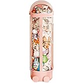PERWANMEI (2 Packaging Boxes Stuffed Animal Storage Tube with Zipper Home Decor, Stuffed Animal Organizer for Kids Toy Storage Box with Lid, Plush Doll Organization Container (Pink, Large)
