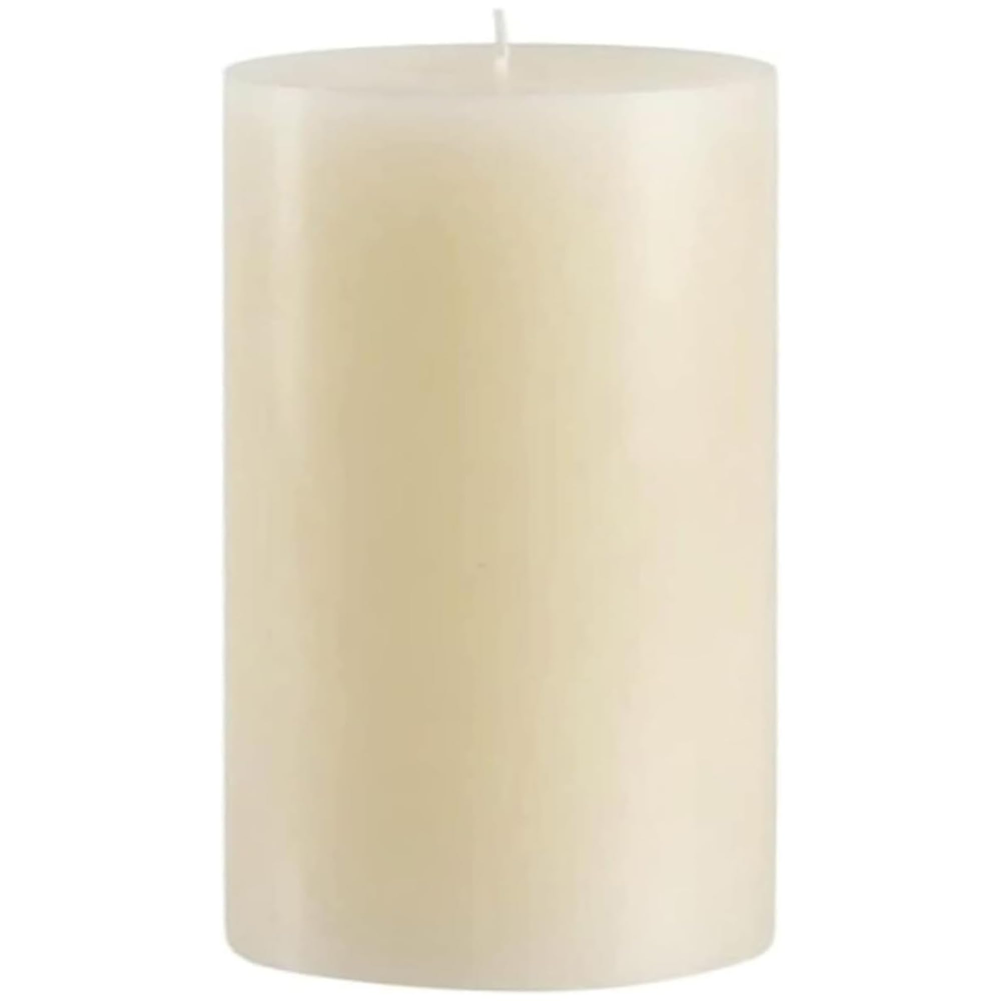 Photo 1 of Mister Candle Unscented 4"x6" Ivory Pillar Candle, Solid Color, Cotton Wick, Dripless & Smokeless, Premium Wax Candle for Home Decor, Handmade, 120 Hour Burn Time