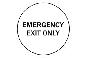 Signs ByLITA Circle Emergency Exit Only Sign (White) - Small 1 Pack
