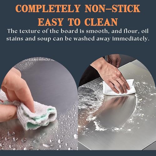 40 * 30CM Stainless Steel Cutting Board, chopping board for Kitchen,L Shape Pastry Board，Kneading Board Cutting Mats，suitable for meat, fruits, vegetables, bread, and baking