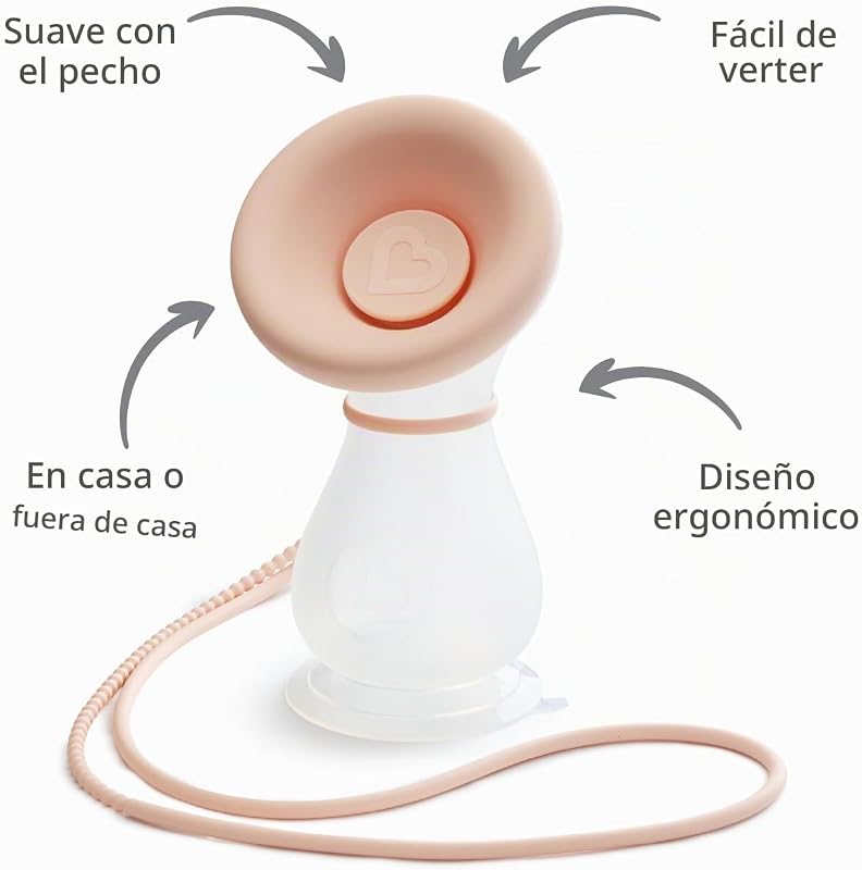Bomba de leite de silicone | Bomba de Lactação Manual com Capacidade para Até 120 ml de Leite | Design ergonómico e fácil de usar | Produtos essenciais para a amamentação e