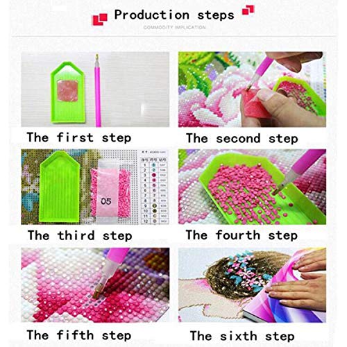 DIY 5D Diamond Painting by Number Kit, Full Drill Crystal Rhinestone Embroidery Cross Stitch Arts Craft for Home Wall Decor (Canvas 11.8x15.8 inch)