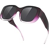 Meeloog Over Glasses Sunglasses for Women Polarized Stylish Large Shades Cover Glass Women Square for Driving MST0066
