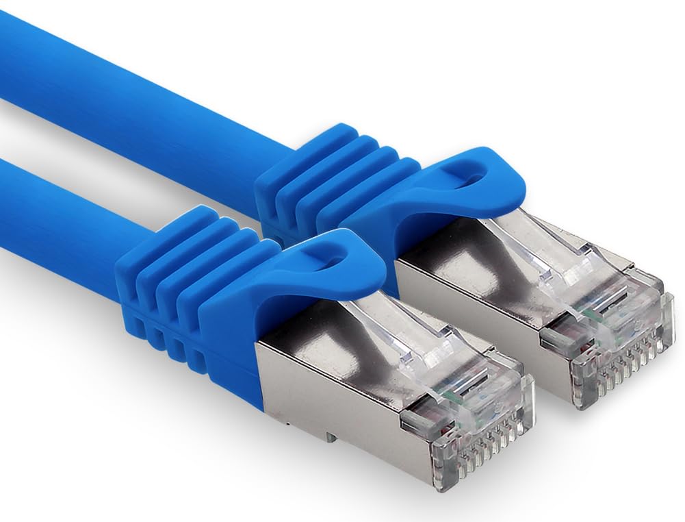 freiwerk 1.0m - blue - 1 piece CAT.7 network cable Lan Ethernet patch cable S-FTP LSZH PIMF 10GB s RJ45 plug Cat6a — image 1