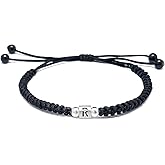 silwaver Sterling Silver Initial Bracelets for Love, Monogram Inspirational Gifts Letter Bracelets for Man Woman Siter Friend, Memorial Day Gifts for Hubby Wifey Valentine's Day