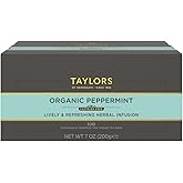 Taylors of Harrogate Organic Peppermint, Herbal Tea, Individually Wrapped Bags, 100 Count (Pack of 1), Clean, Pure and Refreshing, Caffeine-Free, Enjoy Hot or Iced, 100 Teabags
