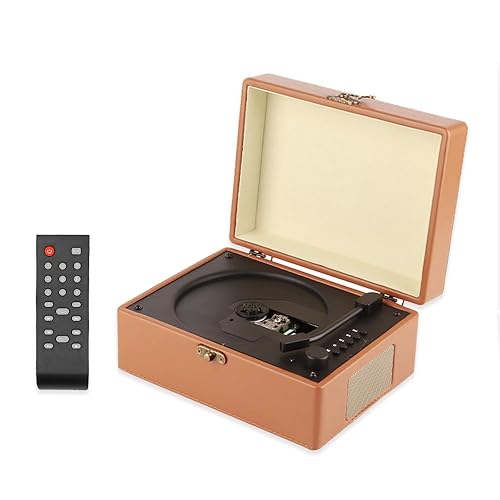 Vintage CD Player with Bluetooth, Portable CD Player with Full Frequency Dual Speaker, Turntable CD Player with USB Mode, Built in Horn 4 Ohm 5W X 2, Compatible MP3, WMA, APE, FLAC