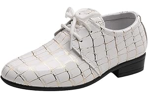 FENLOGFT Boys Girls Classic Wingtip Oxford Dress Shoes Wedding Church School Uniform Loafer Flats for Toddlers, Little Kids,Big Kids