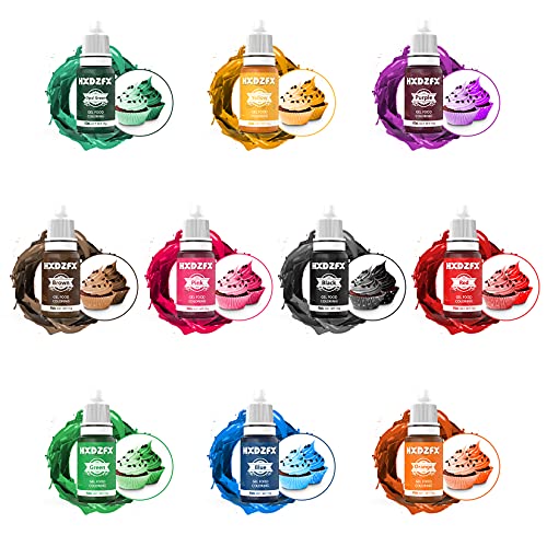 Gel Food Coloring 10 Colors Set, Tasteless Gel Food Coloring for Cake