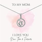 ZEWAR 18K Gold Plated Necklaces For Women, Gifts For Moms, Baby Feet Pendant Necklace, Expecting Mom Gift For Pregnant Wife, Mommy To Be, Pregnancy Gift For Baby Shower, Christmas Gifts