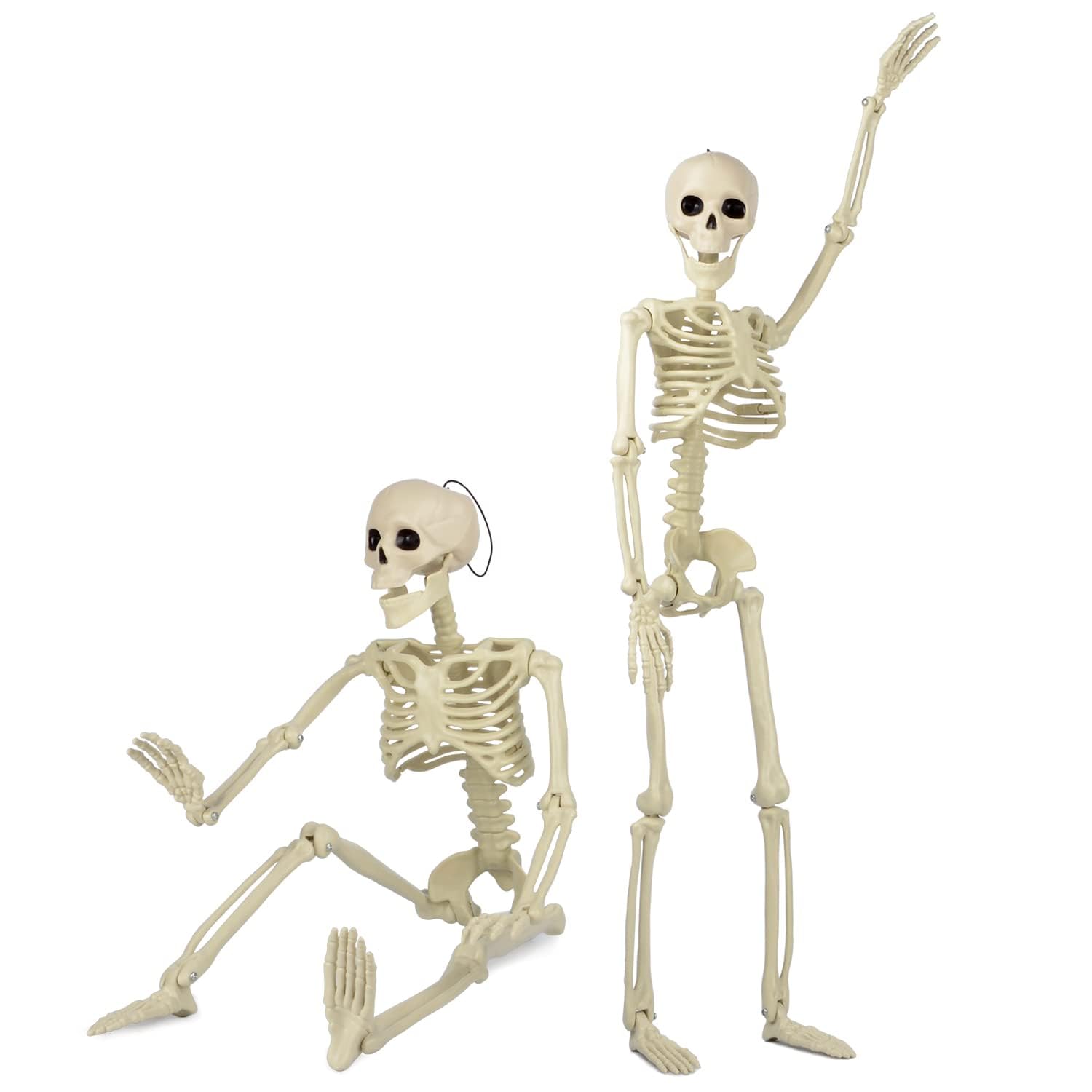 Taspire 2 Packs 60cm Posable Halloween Skeletons, Movable Joints Skeleton Halloween Decoration
