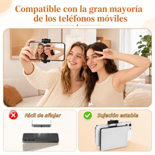 MONSTYLE Luz para Grabar Videos, 60 Led Luz para Celular con Clip | 3 Modos, 10 Niveles De Brillo, Iluminación Ajustable 2500k-9900k, CRI 95+, Selfies, Fotografía, Grabación De Vídeo