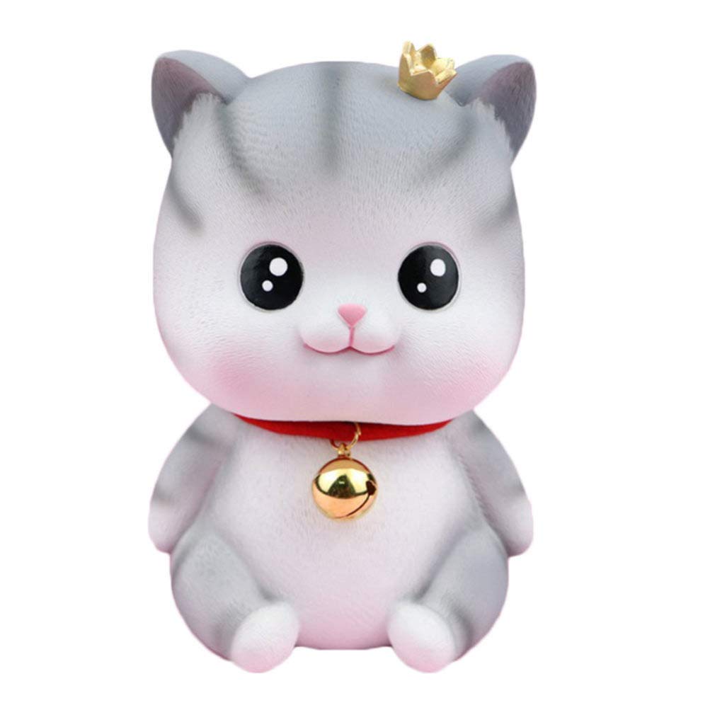 Toddmomy Kitten Piggy Bank Cat Saving Box Cute Animal Coin Bank Money Saving Pot Kitten Figurine Desktop Ornament for Kids Children