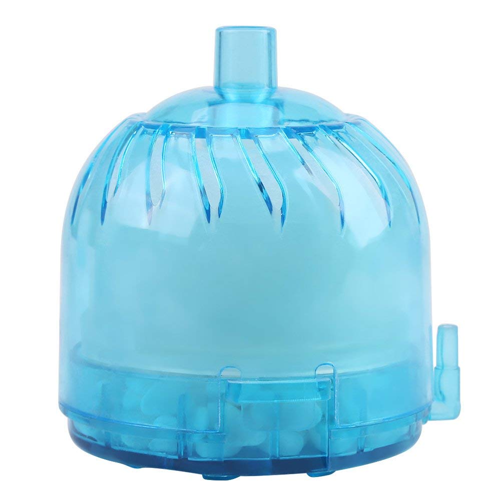 Aquarium Air Filter,Biochemical Sponge Fish Tank Activated Carbon Filter,Underwater Air Driven Oxygen Releases Aquarium Fish Tank Pond Biochemical Stone Sponge Corner Filter(Blue)