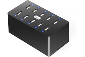 WYNESS 10 Ports Wall Charger, 50W 10-Port Family-Sized Desktop USB Rapid Charger,Multiple Charging Station,Compatible with Smartphones and Other USB Charging Devices