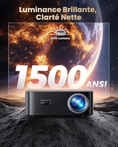 Projector 【1500 ANSI/Google TV】Netflix Including 4K Projector Support, Autofocus/Keystone Native 1080P Smart Full HD WiFi Bluetooth Projector with Remote Voice Control for Home Cinema