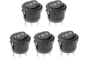 XGX 5Pcs SPDT AC 6A/125V 10A/250V 3 Pins 3 Position ON/Off/ON Rocker Toggle Switch for Car and Boat KCD1 (Blue)