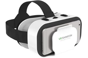VR SHINECON VR Headset for Cellphone, Universal Adjustable Lightweight VR Glasses Without Headphone for Mobile Games & Movies, Compatible 4.7-6.2 inch iPhone or Android, White