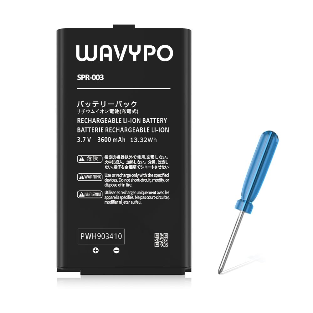 WAVYPO 3600mAh SPR-003 Battery for Nintendo 3DS XL New 3DS XL LL Game Console, Upgraded High Capacity Replacement Battery for Nintendo Switch Game Console with Repair Tool Kits