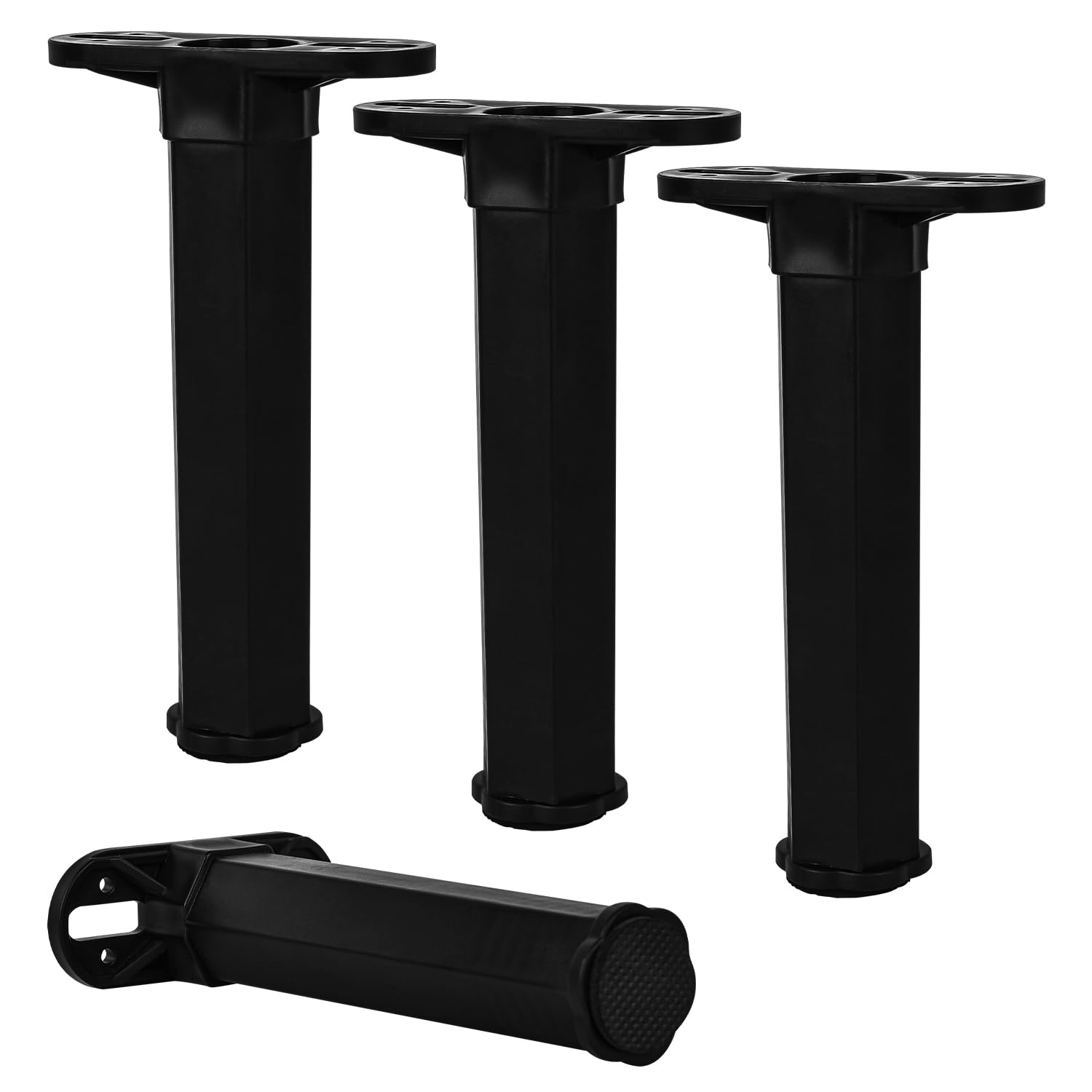 TCHOSUZ 5-7 inch / 12-18cm Adjustable Bed Frame Support Legs, Set of 4 Heavy Duty Frame Center Slats Support Leg, DIY Replacement Feet Parts for Home Furniture Decoration Bed Sofa Table Black 4Pcs