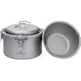 Boundless Voyage Titanium Pot Rice Cooker 3.2L Pot+1.4L Linner Ti2091C | Backpacking Pot Large Capacity Cooking Pot Multifunctional Travel Cooking Accessory
